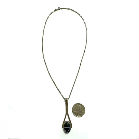 Signed - Gary Rex Erickson, Modernist Onyx Lavender Stone Sterling Necklace - Picture 4 of 6